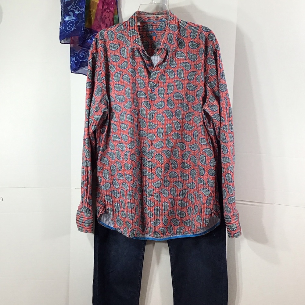 Luchiano Visconti Black paisley shirt L